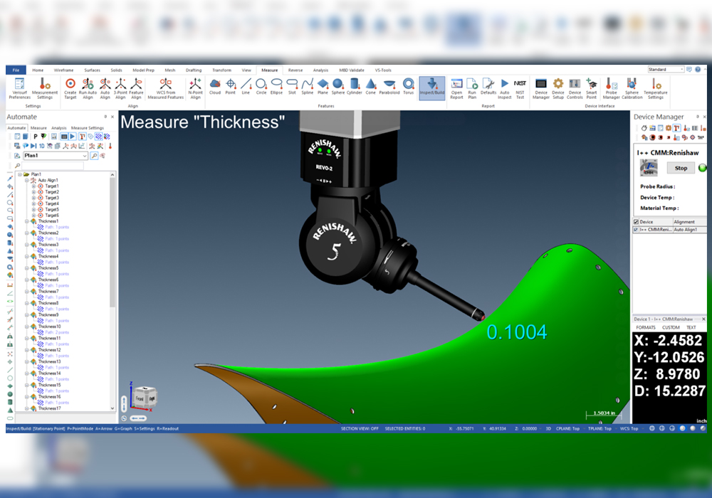 Verisurf Software Introduces Ultrasonic Thickness Inspection with Renishaw RUP1 Ultrasonic Probe